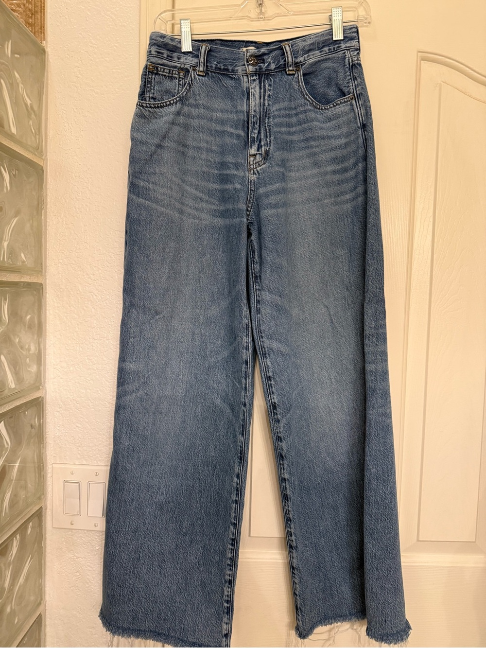 Madewell Airy Medium Blue High-Rise Wide-Leg Jeans